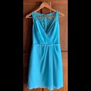 David’s Bridal Bridesmaid Dress in “Spa”